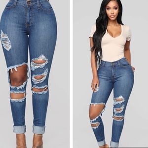 Distressed Stretch Jeans
